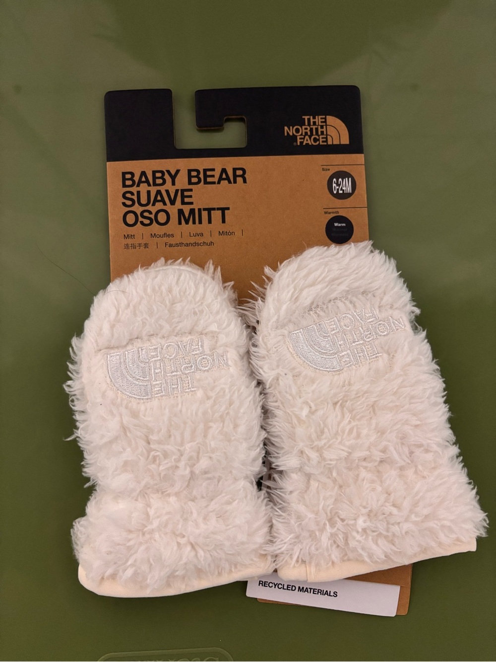 The North Face Baby Bear Suave Oso Mitts - Cream